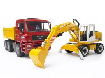 Bruder Kamion z bagerjem 02751