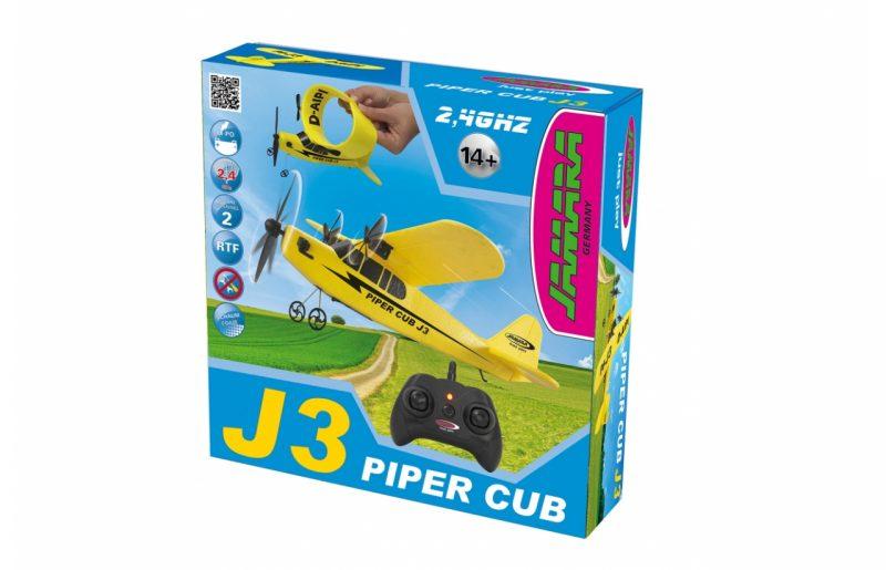 Piper J3-CUB vliegtuig 2,4 GHz Gyro 2CH - 2,4 GHz multiplayer, flexibel microschuim, geschikt voor beginners