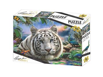 Puzzle sestavljanka 3D Beli tiger 500 kosov