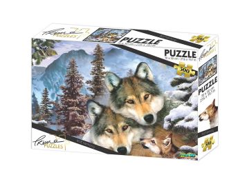 Puzzle sestavljanka 3D Volčja družina 500 kosov