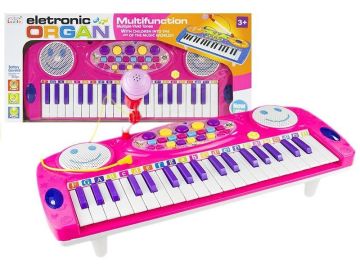 Otroški sintisajzer klavir z mikrofonom Pink 4564