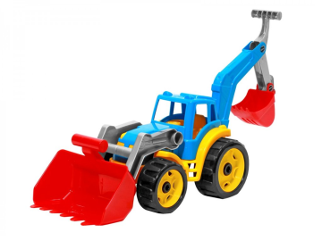 Igrača traktor z nakladalko in kopačem