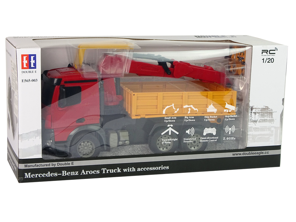 Mercedes-benz arocs vrachtwagen met aanhanger rood-geel (1797) - speelgoed kopen? | Korting tot 46