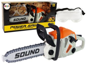 Otroška motorna žaga z zaščitnimi očali