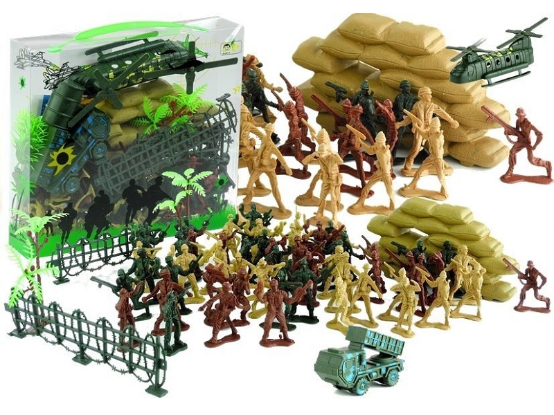 Militär-Spielset 107-teilig – Mit Soldaten, Panzern, Flugzeugen & Zubehör, 5 Cm Figuren, Aufbewahrungstasche
