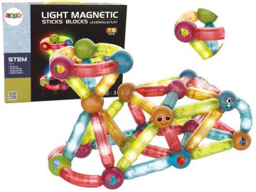 Svetleči magnetni gradniki 76-delni komplet