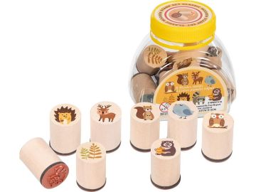 Set lesenih štampiljk - gozdne živali