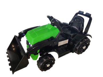 Traktor na akumulator z nakladalko - zelen