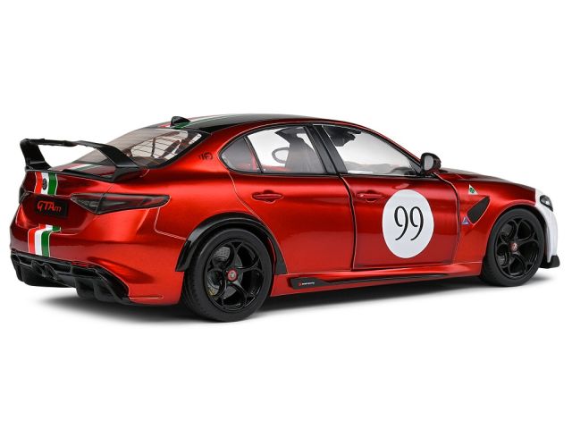 SOLIDO ALF Giulia GTA-M Tricolore Mugello 2022 – Miniature 1/18 Rouge Métal – Collection Voitures De Sport