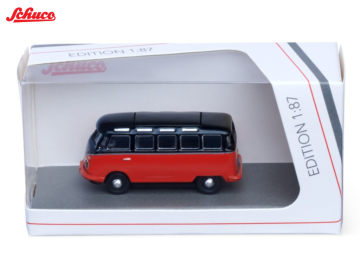 Schuco Volkswagen T1 Samba -rdeč 187 eigrace