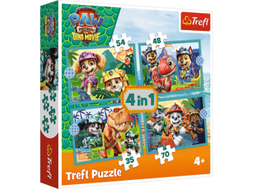 Trefl sestavljanka 4v1 Paw Patrol - The Dino movie eigrace