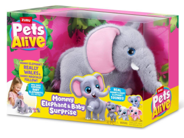 ZURU Pets Alive Mama and Baby Elephant – plišasta slonica z mladičkom eigrace
